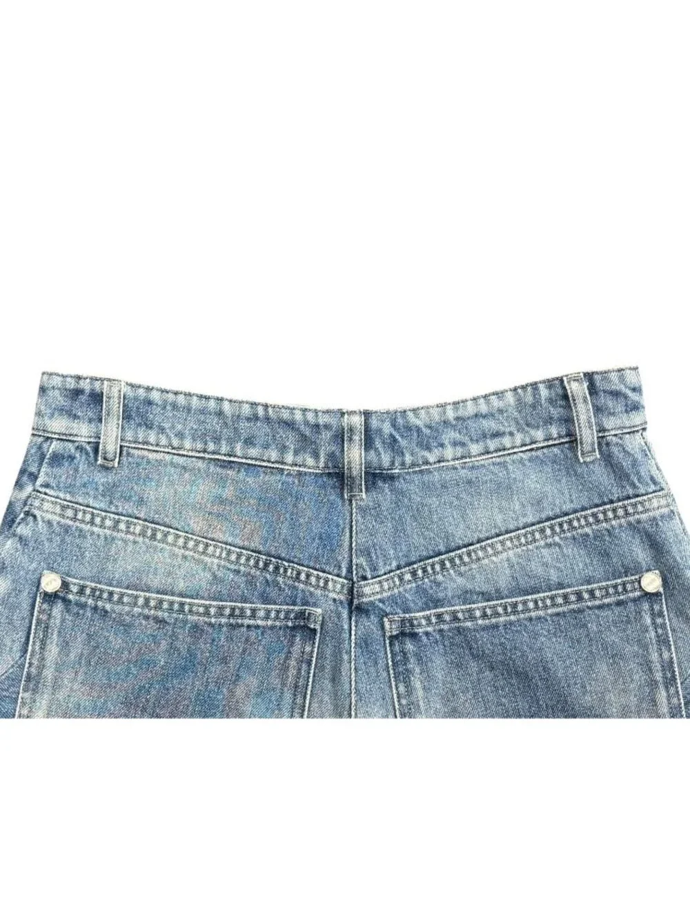 Chanel Denim Shorts CC Logo Indigo Blue